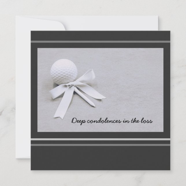 Carte Golf Condoléances dans la perte de golfeur en gris (Devant)