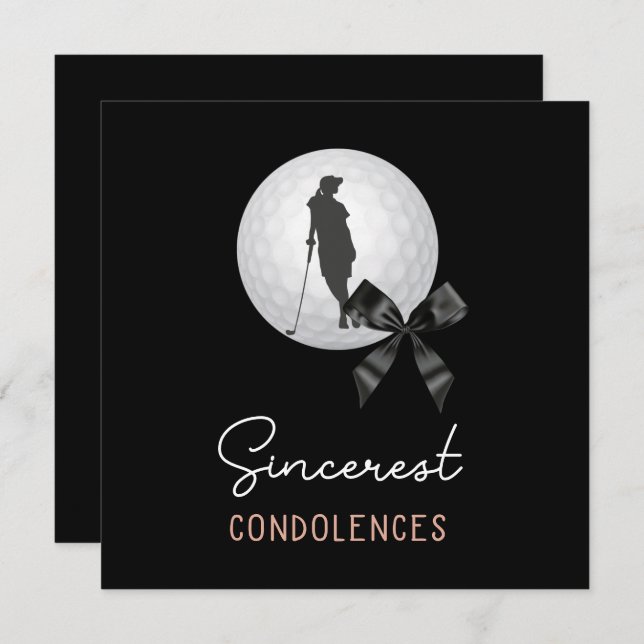 Carte Golf Condolences sympathie pour une golfeuse (Devant / Derrière)