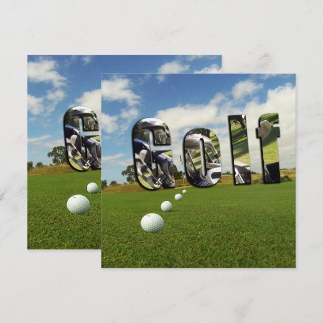 Carte Golf Et Logo, (Devant / Derrière)