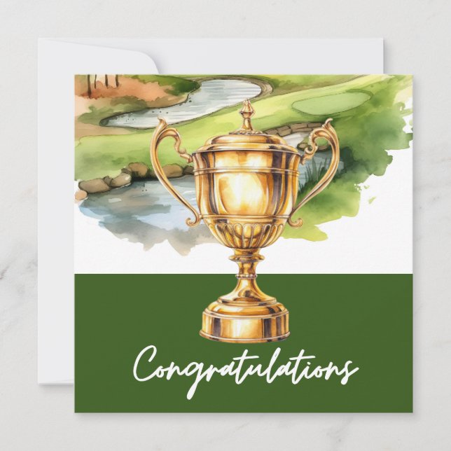 Carte Golf Félicitations golf sur le thème du golfeur (Devant)