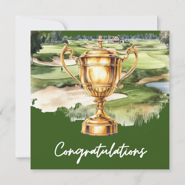 Carte Golf Félicitations golf sur le thème du golfeur (Devant)