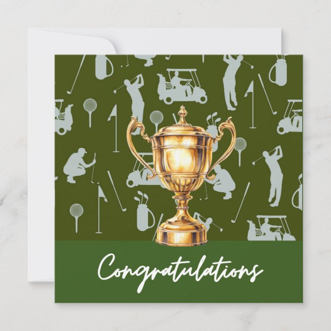 Carte Golf Félicitations golf sur le thème du golfeur (Devant)