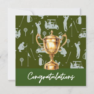 Carte Golf Félicitations golf sur le thème du golfeur