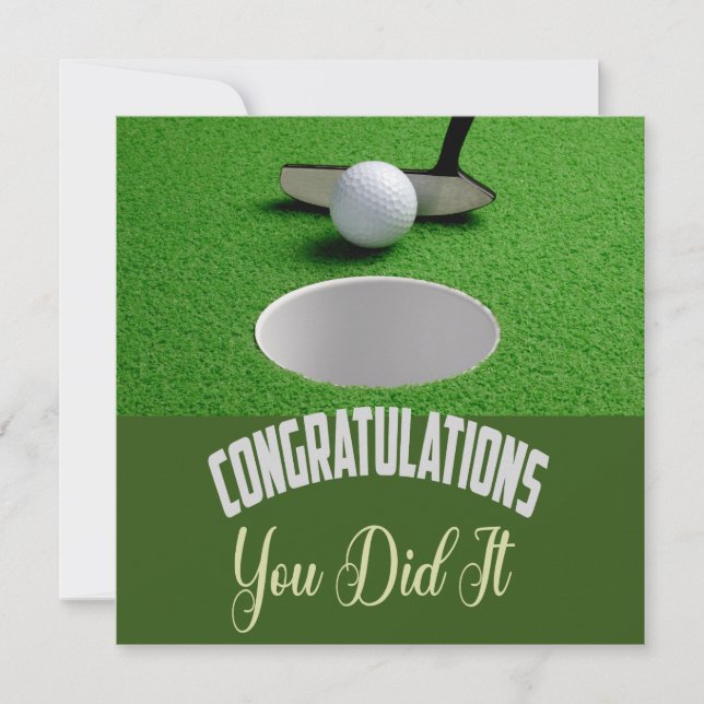 Carte Golf Félicitations vous l'avez fait pour golfeur (Devant)