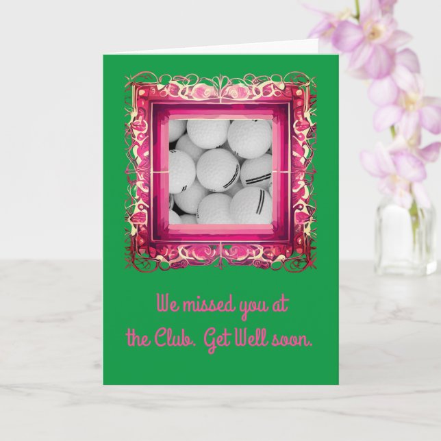 Carte Golf Get Well, 5" x 7" Follot Get Well Card (Orchidée)