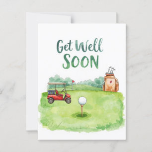 Carte Golf Get Well Soon - Watercolor Golf Course
