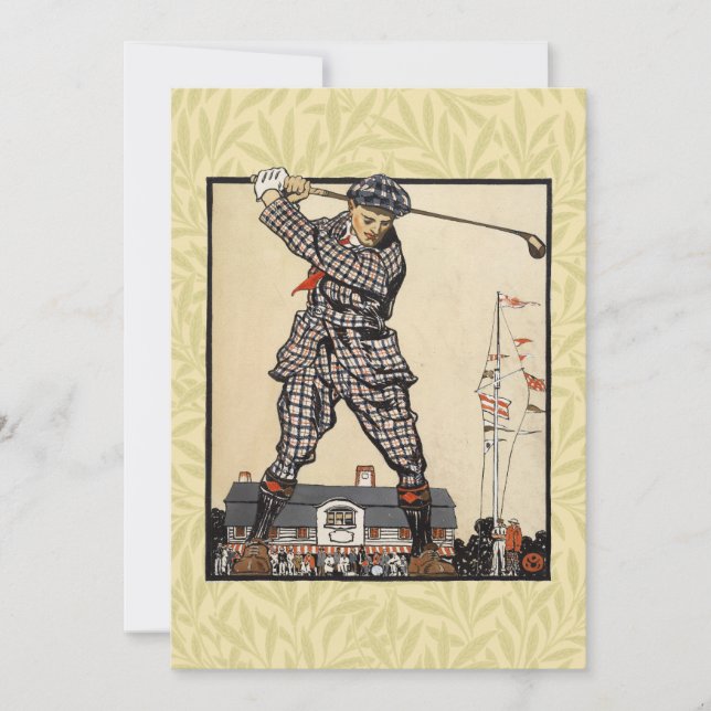 Carte Golf Golfer Vintage Golf antique (Devant)