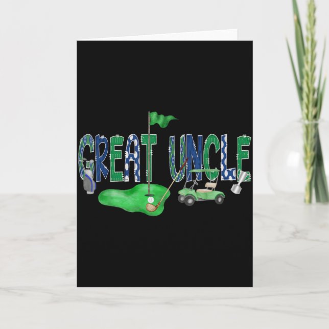 Carte Golf Great Uncle Hole In One Golf 1st Birthday Boy (Devant)
