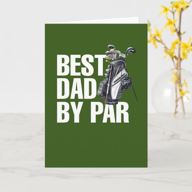 Carte Golf  Joyeuse fête des pères meilleur papa par par (Fleur jaune)