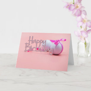 Carte Golf Joyeux anniversaire avec balle de golf et rub