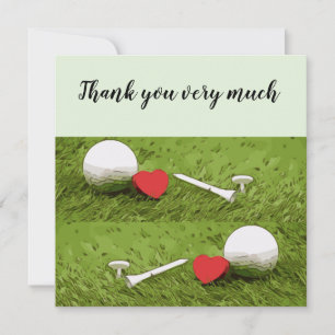 Carte Golf merci beaucoup avec golf balle tee love