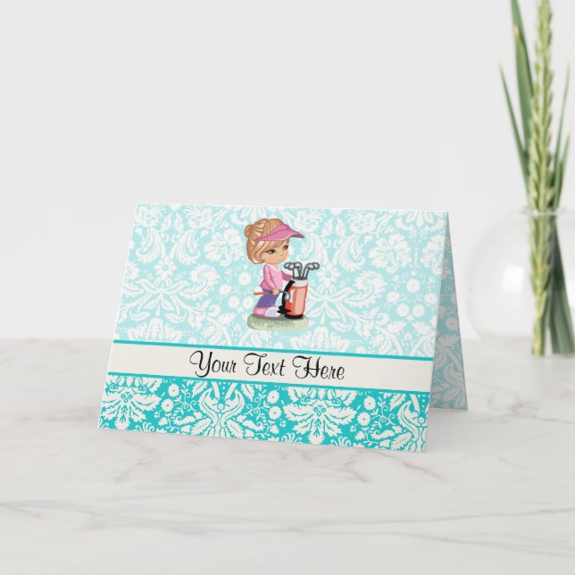 Carte Golf mignon; Motif Damassé (Devant)