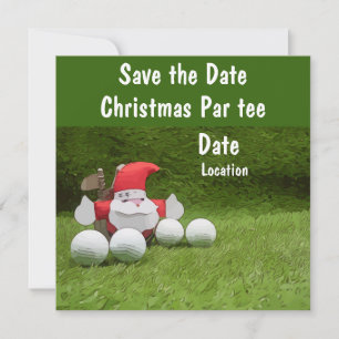 Carte Golf Noël Party enregistrer la date avec Père Noël