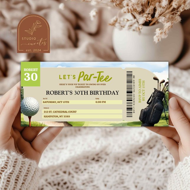 Carte Golf Partee Sport Adulte Billet d'anniversaire (Créateur téléchargé)