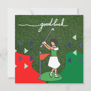 Carte Golf saluer balle de golf bonne chance pour la dam
