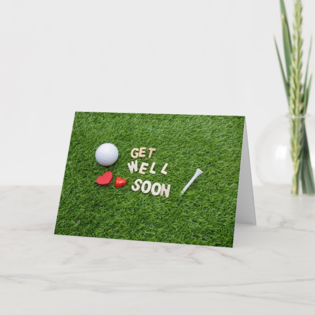 Carte Golf se porter bien bientôt avec golf balle de gol (Devant)