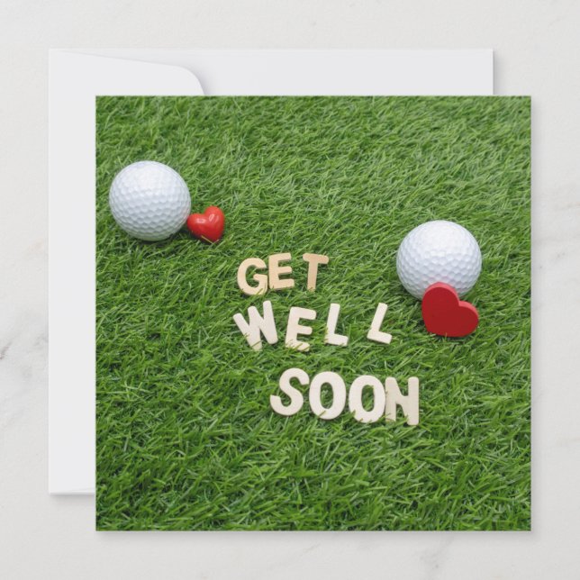 Carte Golf Soyez bien bientôt avec le texte et la balle  (Devant)