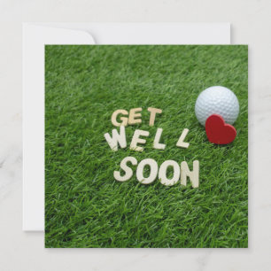 Carte Golf Soyez bien bientôt avec le texte et la balle 
