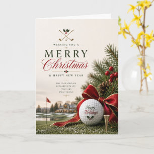Carte Golf sur le thème de Noël pour golfeur