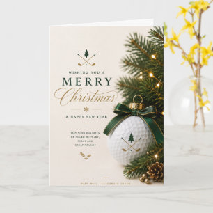 Carte Golf sur le thème de Noël pour golfeur