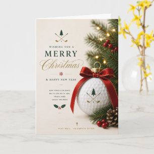 Carte Golf sur le thème de Noël pour golfeur