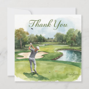 Carte Golf Woman golfer est golfeuse sur le terrain de g
