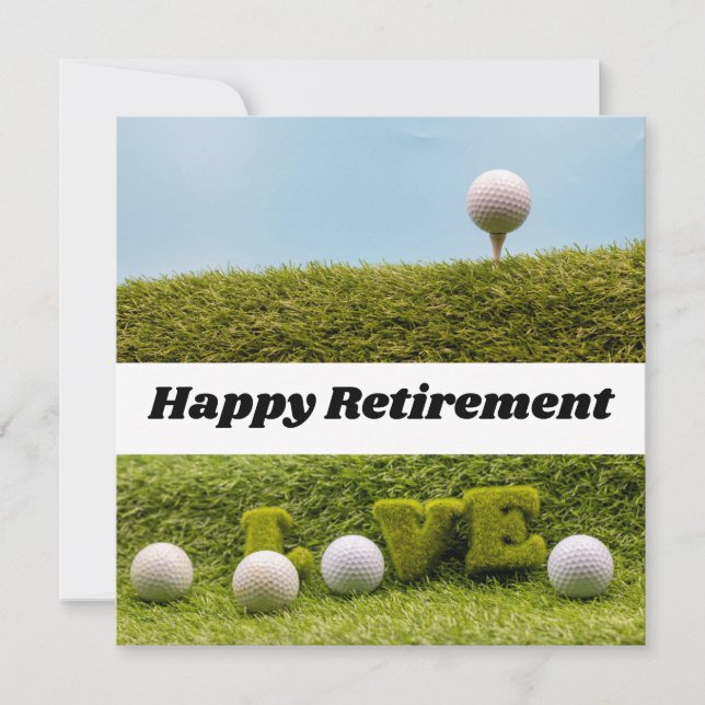 Carte Golfer Happy Retirement balle de golf avec amour (Devant)