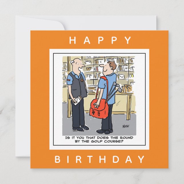 Carte Golfer Postman aime le dessin sur le golf (Devant)