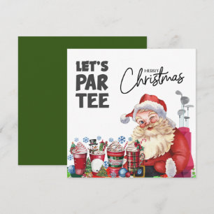 Carte Golfer Santa Claus avec sac de golf Let par Tee
