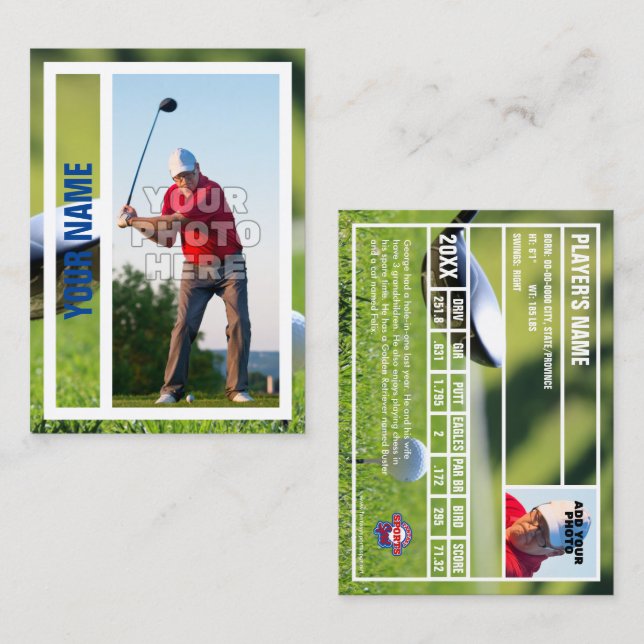 Carte Golfer Trading Souvenir (Devant / Derrière)