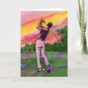 Carte Golfeur au champ
