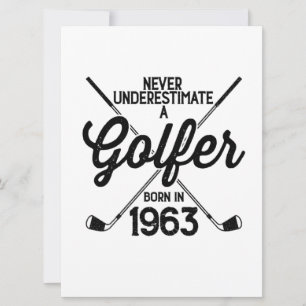 Carte Golfeur de 60 ans jouant au golf 1963 60e annivers