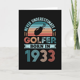 Carte Golfeur né 1933 Golfing 90e anniversaire Cadeau pa