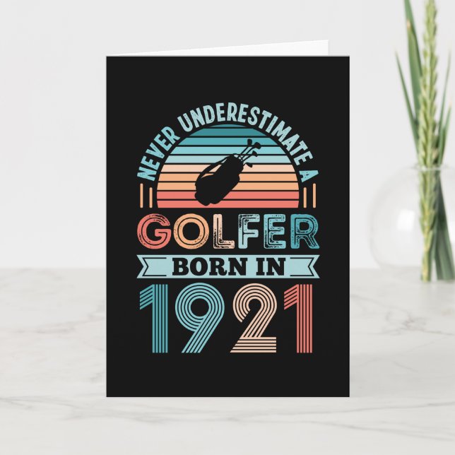 Carte Golfeur né en 1922 Cadeau pour 100e anniversaire P (Devant)