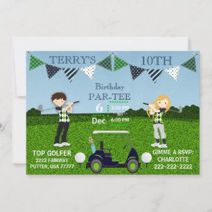 Carte Golfeurs Golf Golf Panier Golf Ball Anniversaire