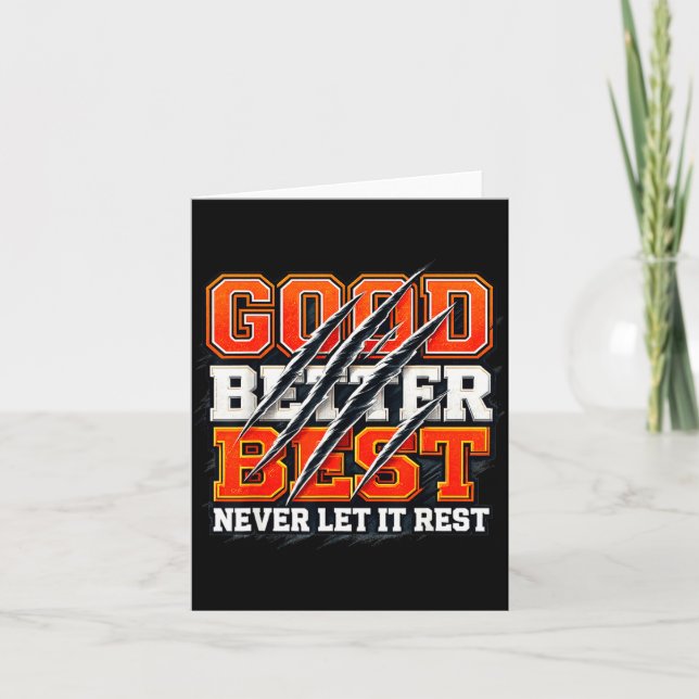 Carte Good Better Never Let It Rest Motivation Bear  (Devant)