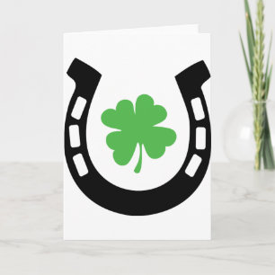 Carte Good Luck Horseshoe Cloverleaf - Shamrock