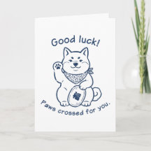 Good Luck Maneki Neko Shiba Inu Card