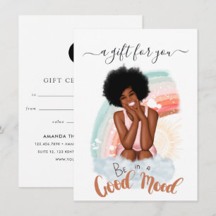 Carte Good Mood Black Woman Certificat cadeau femme