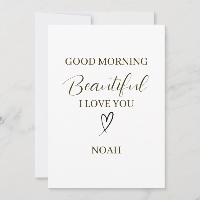 Carte Good Morning Beautiful I Love You Personalized (Devant)
