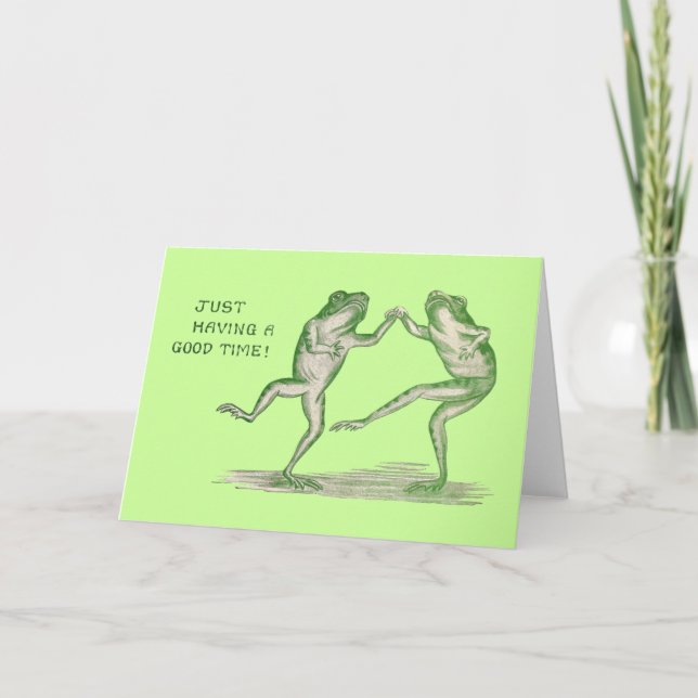 Carte Good Time Frog Danse Vintage (Devant)