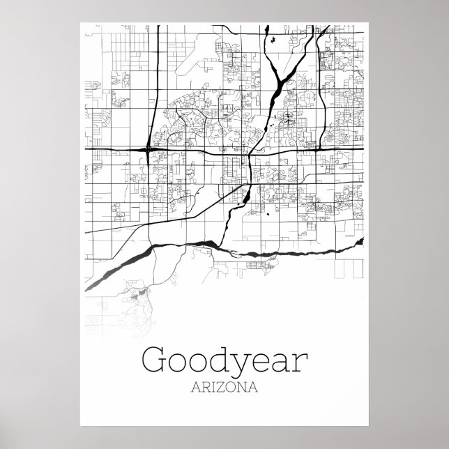 Carte Goodyear - Arizona - Poster de carte de vill (Devant)