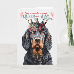 Carte Gordon Setter Queen pour une journée Anniversaire 