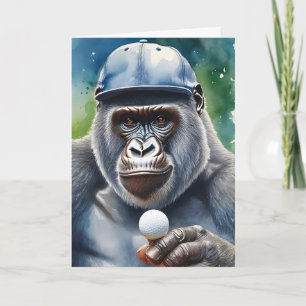 Carte Gorille dans une casquette de baseball jouant au g