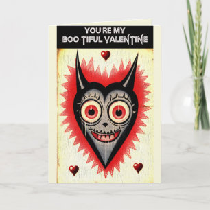 Carte Goth Éffrayant Valentine Vampire Coeur