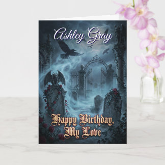 Carte Gothic Lovers Dark Romantic Raven Haunted Birthday