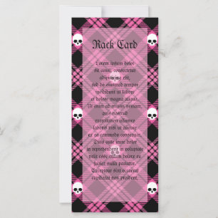Carte Gothique Crâne Tartan Plaid