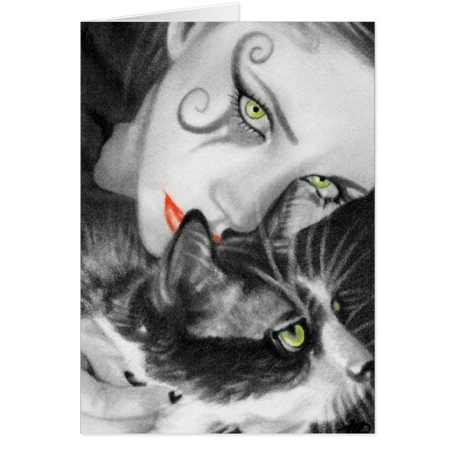 Carte gothique de Kitty de fille (Devant)