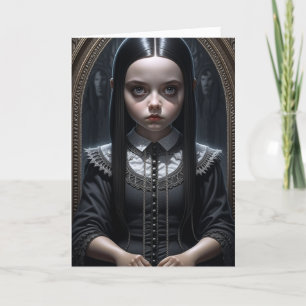 Carte Gothique Fille Haunween Éffrayant Halloween