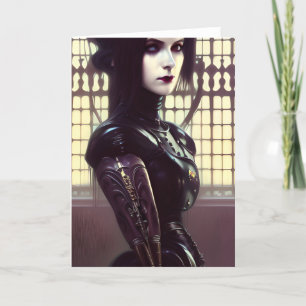 Carte Gothique Girl Steampunk Différents yeux colorés